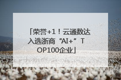 荣誉+1！云通数达入选浙商“AI+”TOP100企业